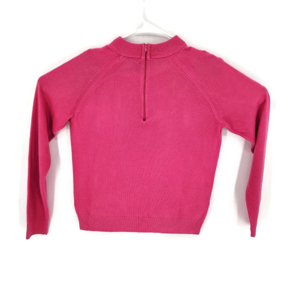 Designers Originals Womens Pullover Sweater Pink Long Sleeve Mock Neck Zip S - Picture 2 of 3